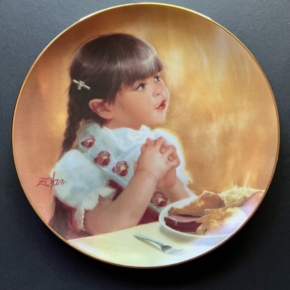 Vintage Signed Donald Zoltan Plate - “I’m Thankful Too”